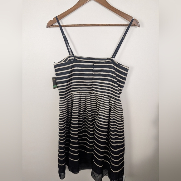 Taylor Stripe Silk Blend Strappy Cocktail Mini Dress NEW! - Picture 2 of 8
